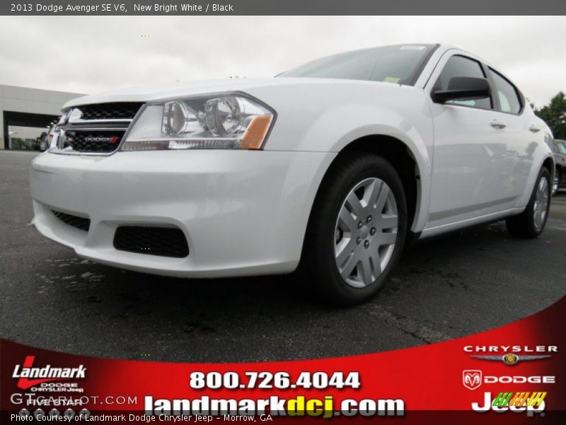 New Bright White / Black 2013 Dodge Avenger SE V6