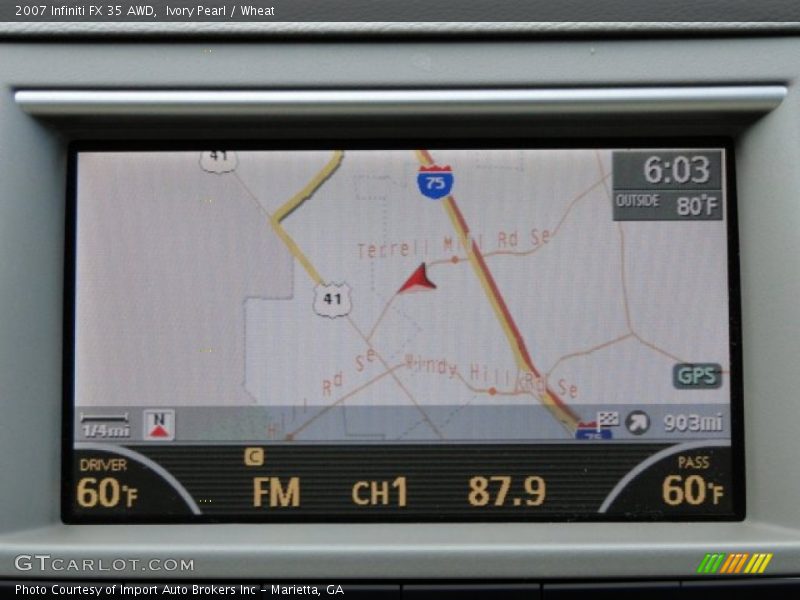 Navigation of 2007 FX 35 AWD