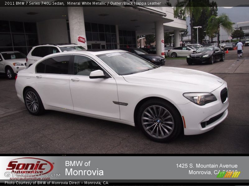 Mineral White Metallic / Oyster/Black Nappa Leather 2011 BMW 7 Series 740Li Sedan