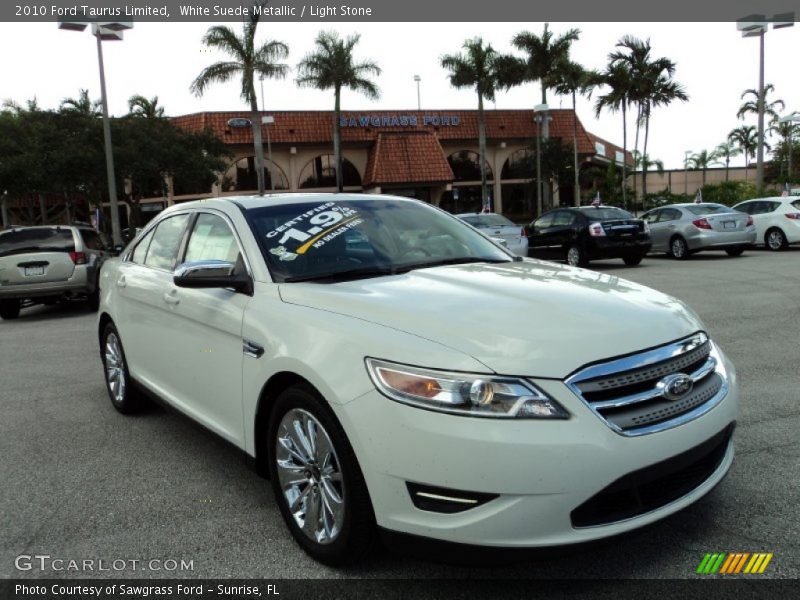 White Suede Metallic / Light Stone 2010 Ford Taurus Limited
