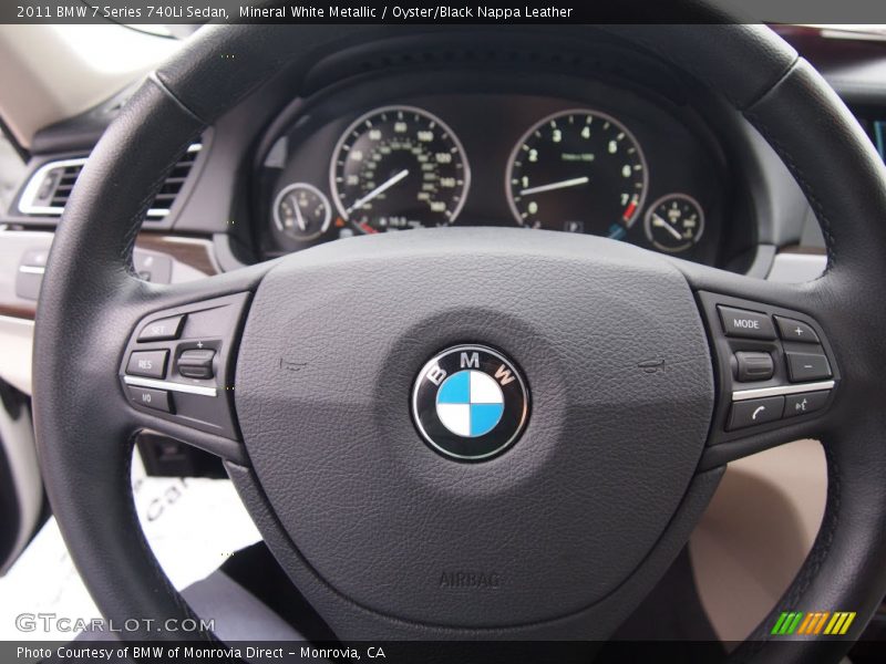 Mineral White Metallic / Oyster/Black Nappa Leather 2011 BMW 7 Series 740Li Sedan