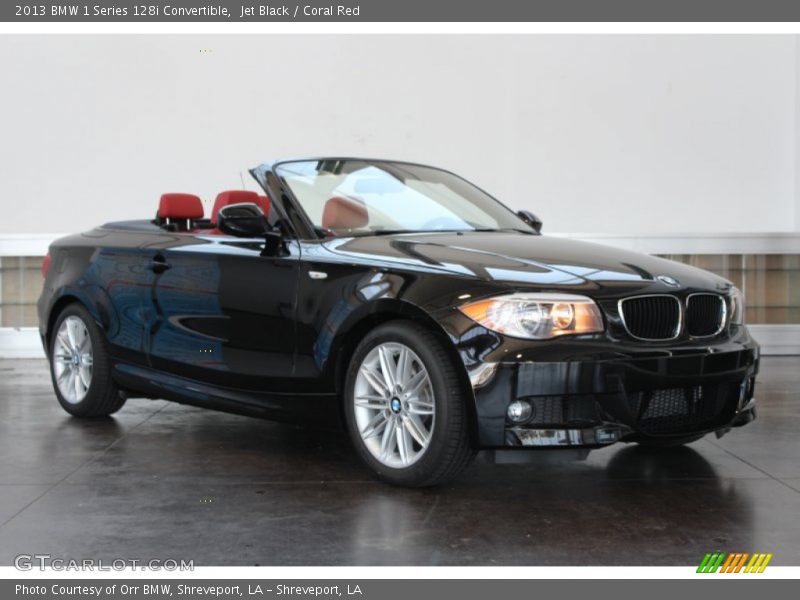 Jet Black / Coral Red 2013 BMW 1 Series 128i Convertible