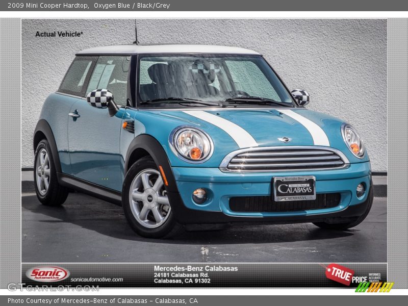Oxygen Blue / Black/Grey 2009 Mini Cooper Hardtop