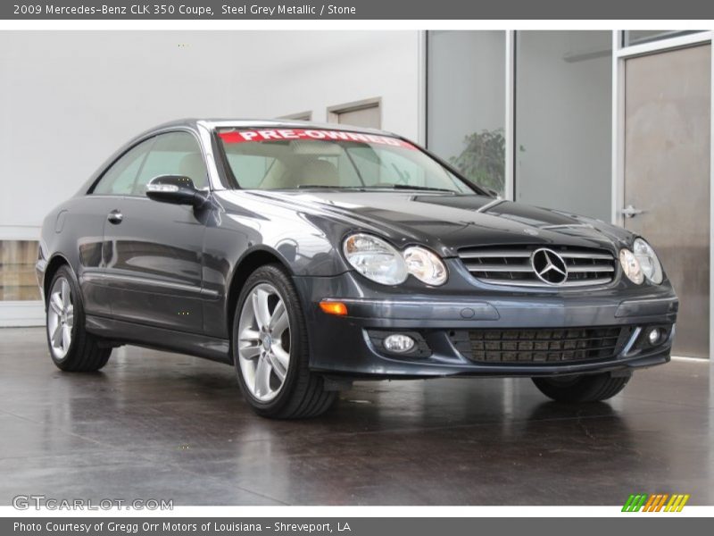 Steel Grey Metallic / Stone 2009 Mercedes-Benz CLK 350 Coupe