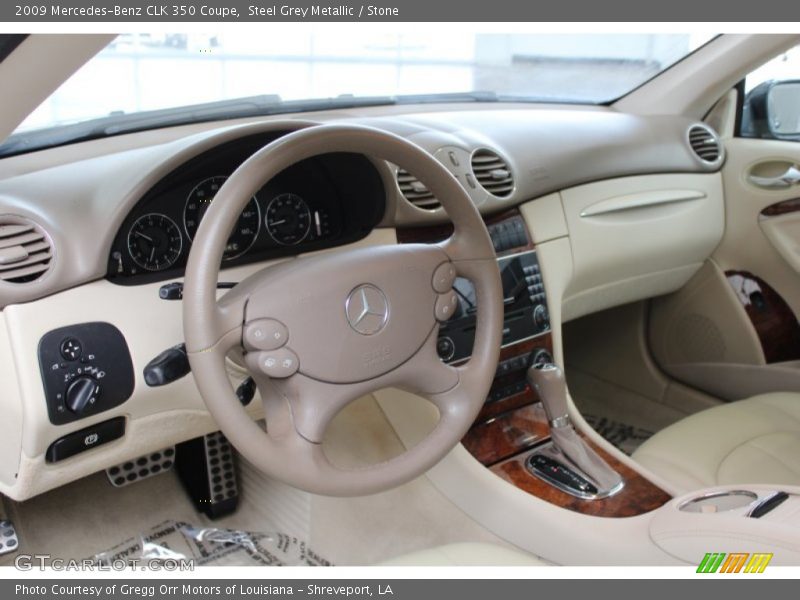 Steel Grey Metallic / Stone 2009 Mercedes-Benz CLK 350 Coupe