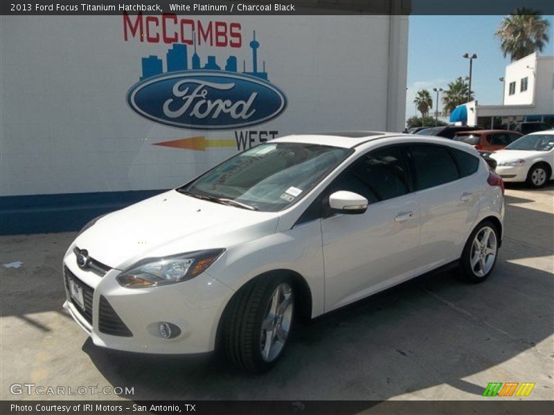 White Platinum / Charcoal Black 2013 Ford Focus Titanium Hatchback