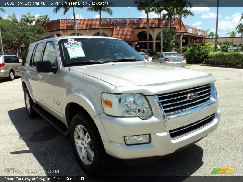 Silver Birch Metallic / Black/Stone 2008 Ford Explorer XLT