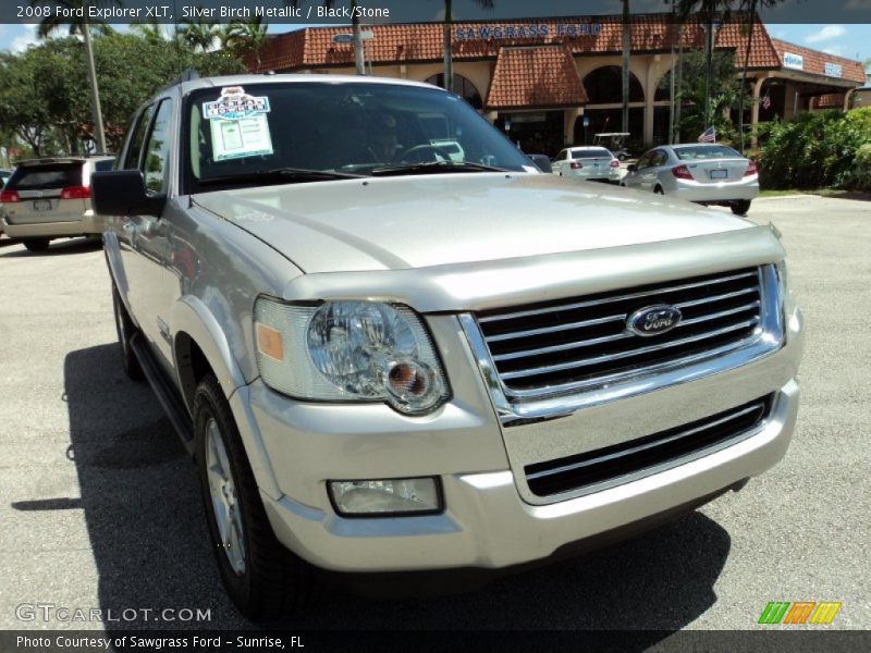 Silver Birch Metallic / Black/Stone 2008 Ford Explorer XLT