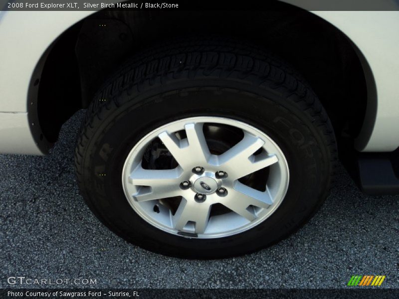 Silver Birch Metallic / Black/Stone 2008 Ford Explorer XLT