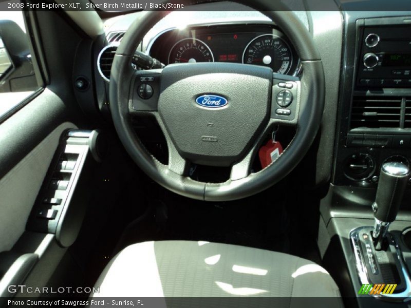 Silver Birch Metallic / Black/Stone 2008 Ford Explorer XLT