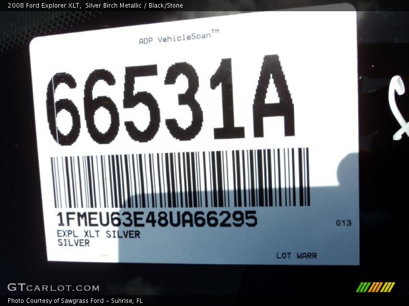 Silver Birch Metallic / Black/Stone 2008 Ford Explorer XLT