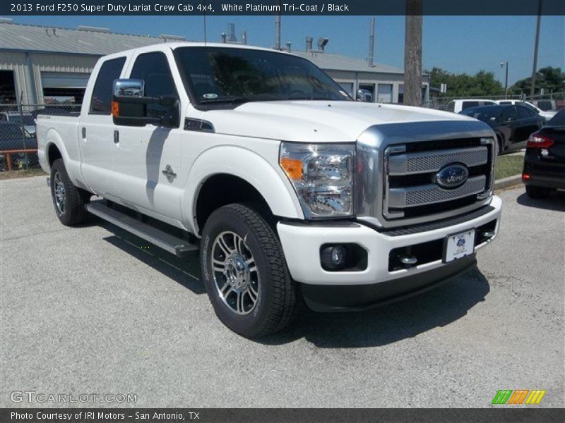 White Platinum Tri-Coat / Black 2013 Ford F250 Super Duty Lariat Crew Cab 4x4