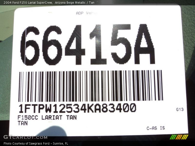 Arizona Beige Metallic / Tan 2004 Ford F150 Lariat SuperCrew