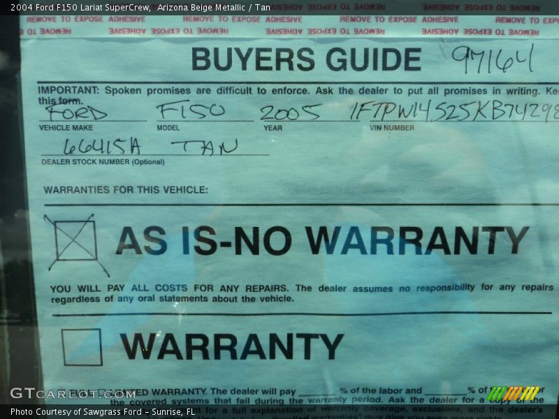 Arizona Beige Metallic / Tan 2004 Ford F150 Lariat SuperCrew