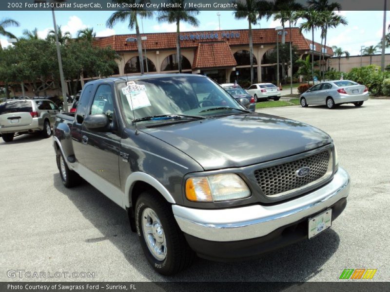 Dark Shadow Grey Metallic / Medium Graphite 2002 Ford F150 Lariat SuperCab