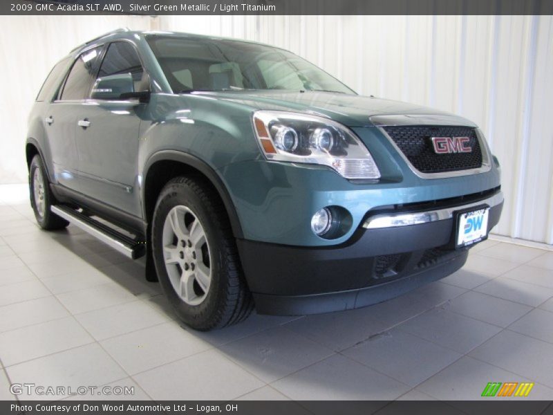 Silver Green Metallic / Light Titanium 2009 GMC Acadia SLT AWD
