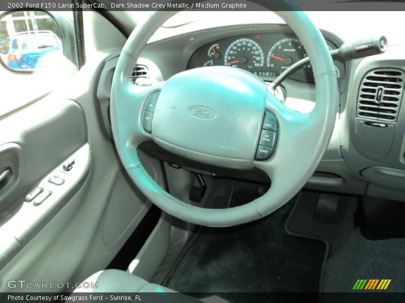 Dark Shadow Grey Metallic / Medium Graphite 2002 Ford F150 Lariat SuperCab