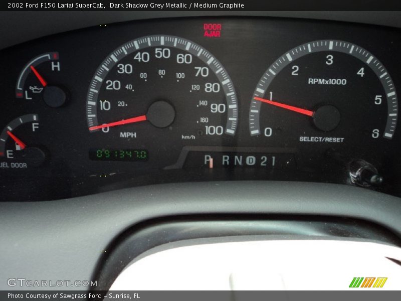 Dark Shadow Grey Metallic / Medium Graphite 2002 Ford F150 Lariat SuperCab