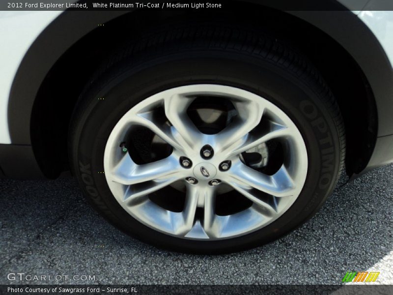 White Platinum Tri-Coat / Medium Light Stone 2012 Ford Explorer Limited