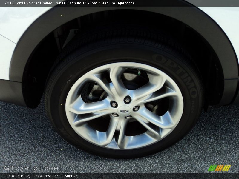 White Platinum Tri-Coat / Medium Light Stone 2012 Ford Explorer Limited