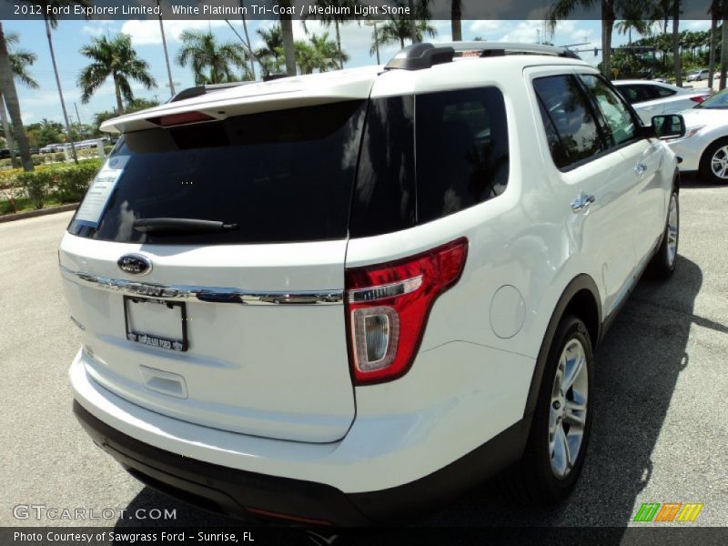 White Platinum Tri-Coat / Medium Light Stone 2012 Ford Explorer Limited