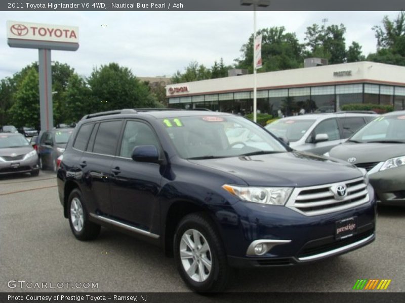 Nautical Blue Pearl / Ash 2011 Toyota Highlander V6 4WD