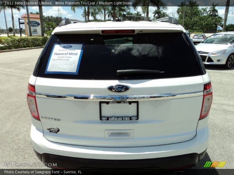 White Platinum Tri-Coat / Medium Light Stone 2012 Ford Explorer Limited