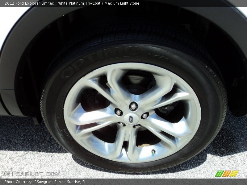 White Platinum Tri-Coat / Medium Light Stone 2012 Ford Explorer Limited