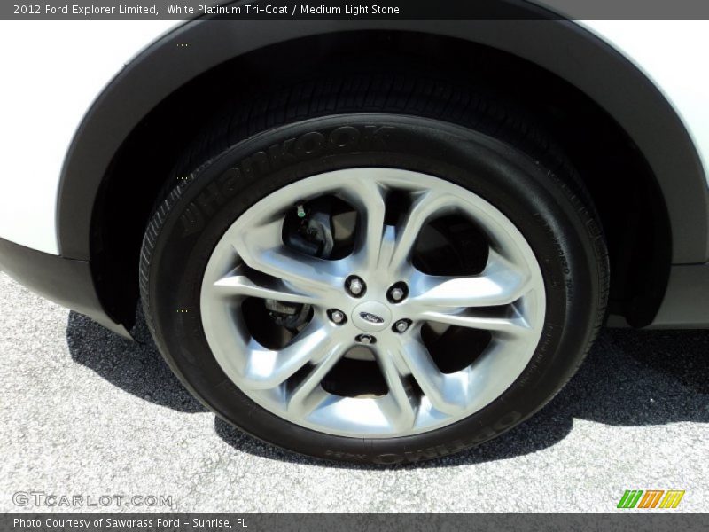 White Platinum Tri-Coat / Medium Light Stone 2012 Ford Explorer Limited