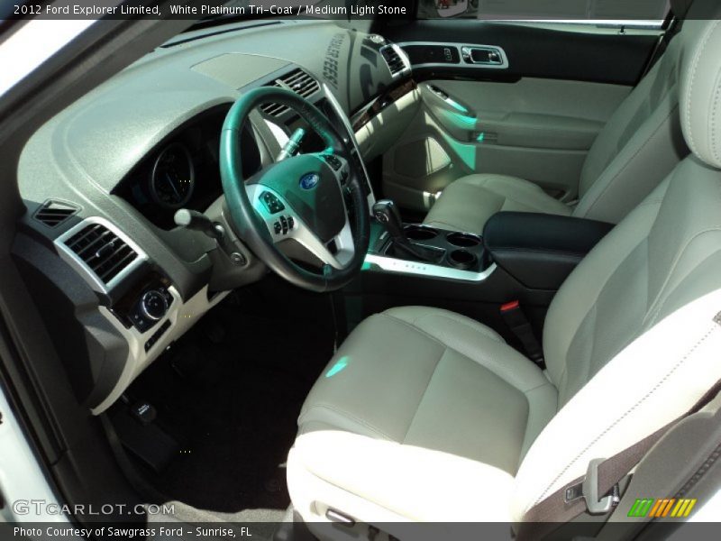 White Platinum Tri-Coat / Medium Light Stone 2012 Ford Explorer Limited