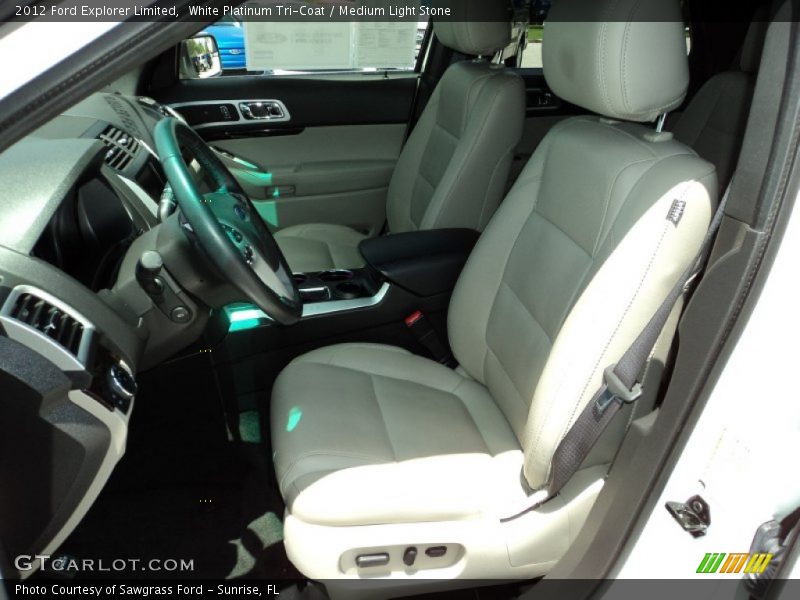 White Platinum Tri-Coat / Medium Light Stone 2012 Ford Explorer Limited