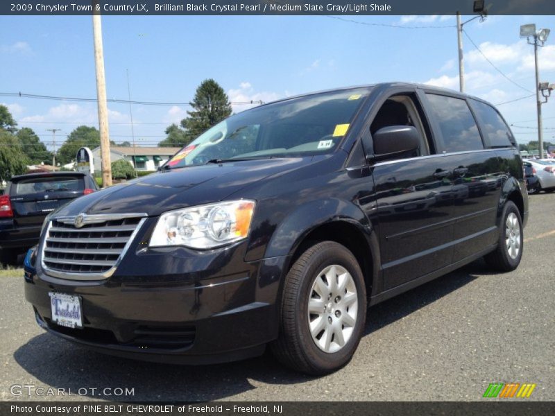 Brilliant Black Crystal Pearl / Medium Slate Gray/Light Shale 2009 Chrysler Town & Country LX