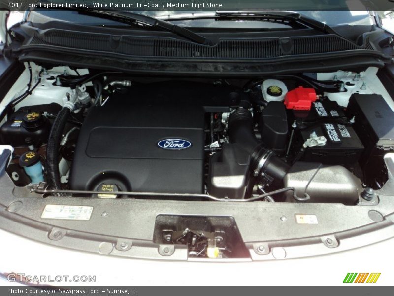 White Platinum Tri-Coat / Medium Light Stone 2012 Ford Explorer Limited