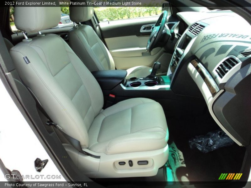 White Platinum Tri-Coat / Medium Light Stone 2012 Ford Explorer Limited