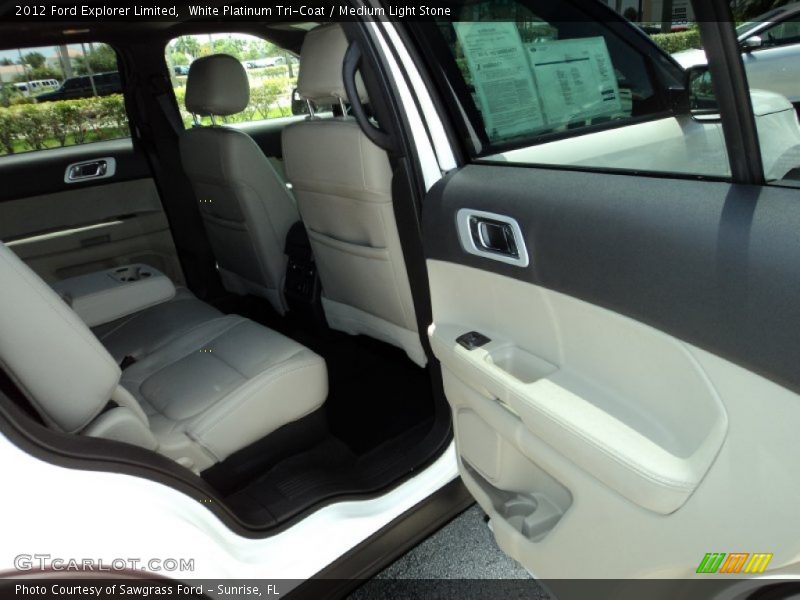 White Platinum Tri-Coat / Medium Light Stone 2012 Ford Explorer Limited