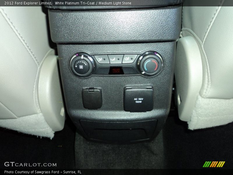 White Platinum Tri-Coat / Medium Light Stone 2012 Ford Explorer Limited