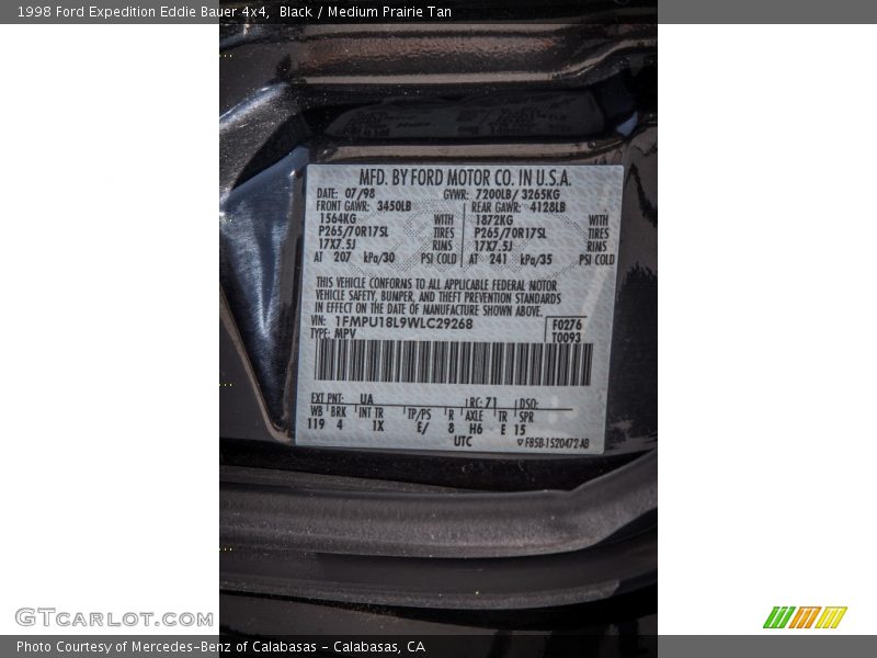 Black / Medium Prairie Tan 1998 Ford Expedition Eddie Bauer 4x4