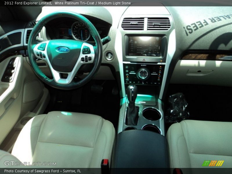 White Platinum Tri-Coat / Medium Light Stone 2012 Ford Explorer Limited