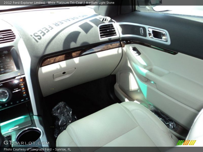 White Platinum Tri-Coat / Medium Light Stone 2012 Ford Explorer Limited