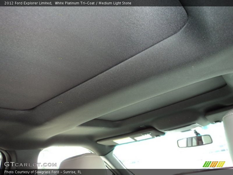 White Platinum Tri-Coat / Medium Light Stone 2012 Ford Explorer Limited