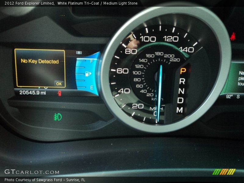 White Platinum Tri-Coat / Medium Light Stone 2012 Ford Explorer Limited