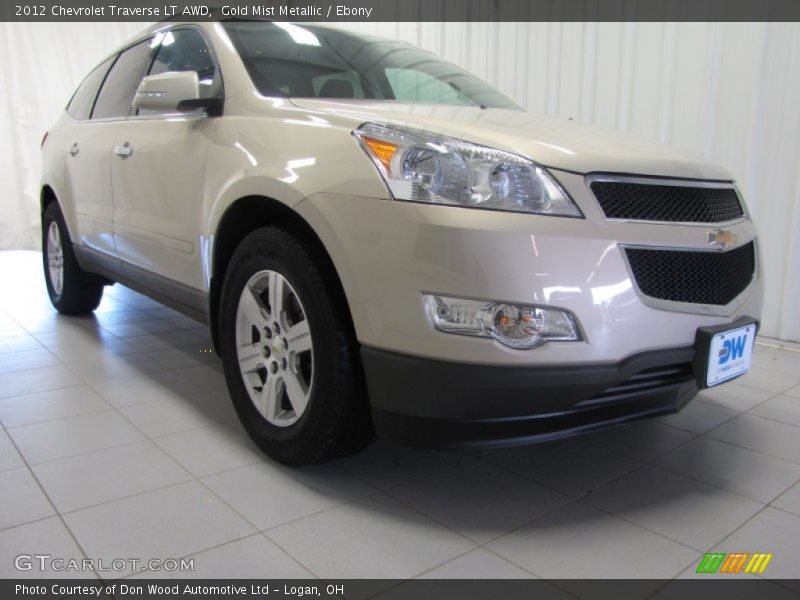 Gold Mist Metallic / Ebony 2012 Chevrolet Traverse LT AWD