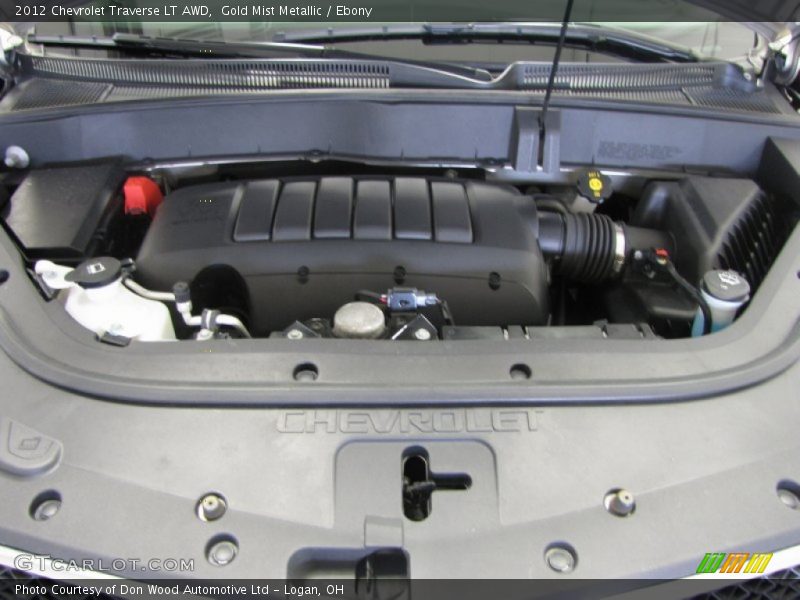 Gold Mist Metallic / Ebony 2012 Chevrolet Traverse LT AWD