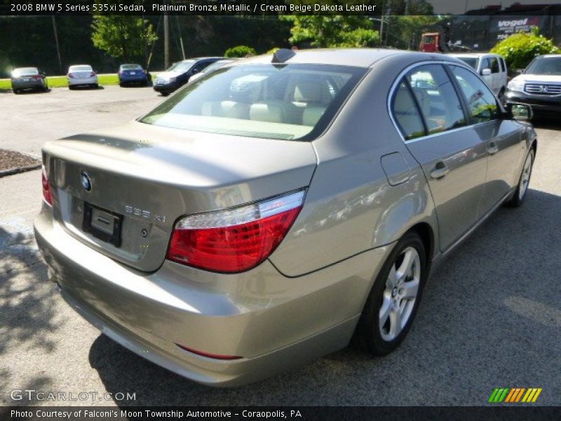 Platinum Bronze Metallic / Cream Beige Dakota Leather 2008 BMW 5 Series 535xi Sedan