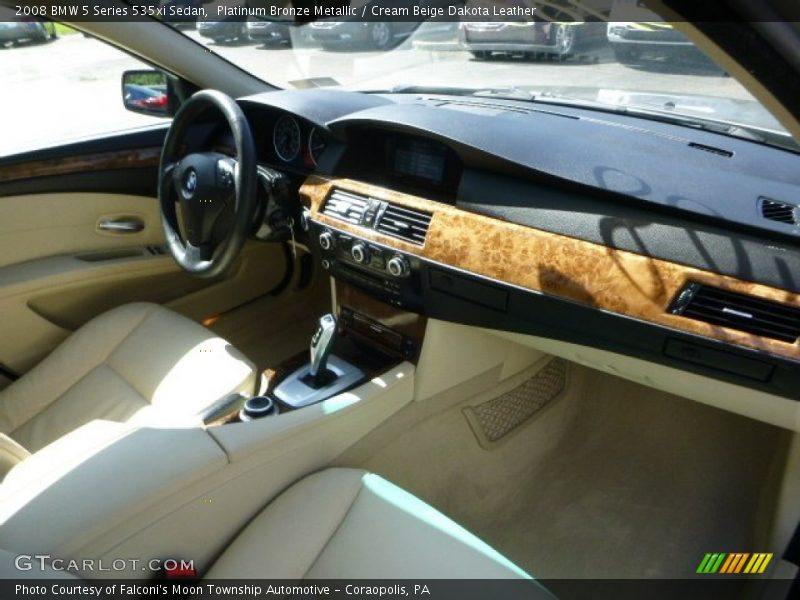 Platinum Bronze Metallic / Cream Beige Dakota Leather 2008 BMW 5 Series 535xi Sedan