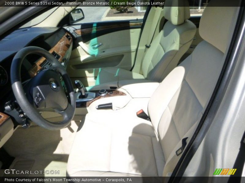 Platinum Bronze Metallic / Cream Beige Dakota Leather 2008 BMW 5 Series 535xi Sedan