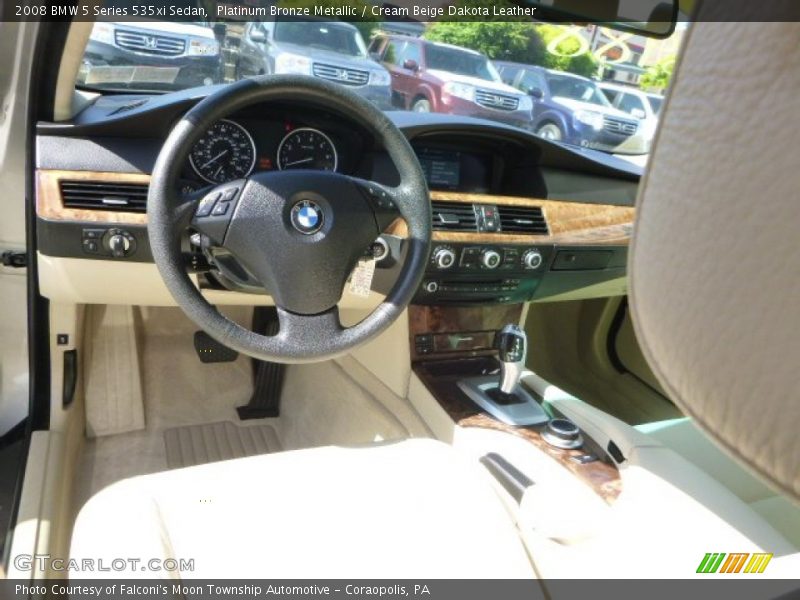 Platinum Bronze Metallic / Cream Beige Dakota Leather 2008 BMW 5 Series 535xi Sedan