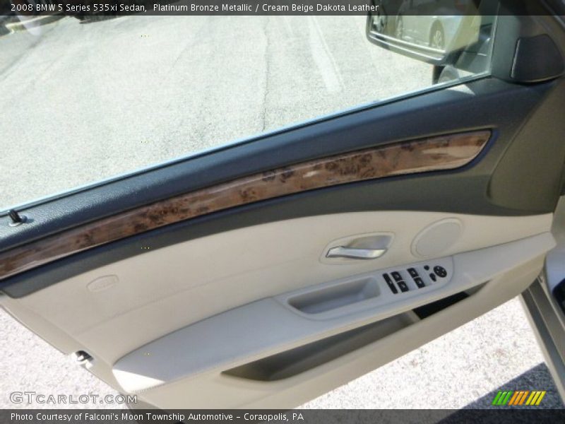 Platinum Bronze Metallic / Cream Beige Dakota Leather 2008 BMW 5 Series 535xi Sedan