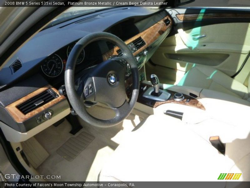 Platinum Bronze Metallic / Cream Beige Dakota Leather 2008 BMW 5 Series 535xi Sedan