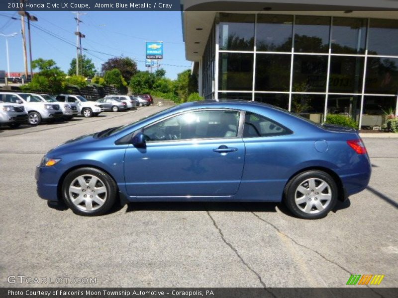 Atomic Blue Metallic / Gray 2010 Honda Civic LX Coupe